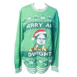 Tipsy Elves Ugly Christmas Sweater The Office Merry and Dwight Nordi XL
